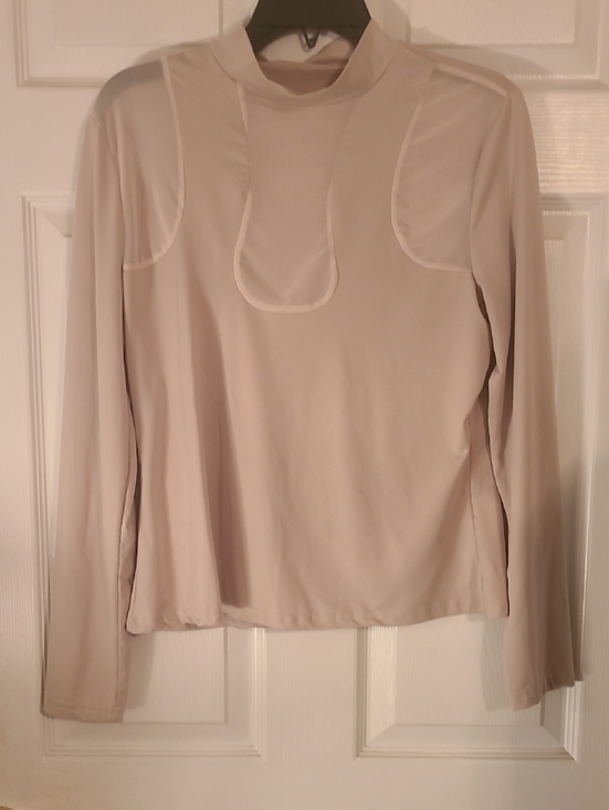Tops - Light Beige Long Sleeve Mock Neck Top